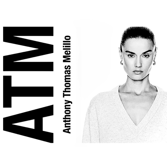 ATMSChainlink Cotton Nylon Thin Knit V-Neck Slub Longsleeve Light Sweater